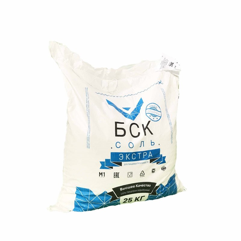 Соль пищевая Экстра 25 кг, ТМ "БСК", с противослеживающей добавкой,  (БСК)