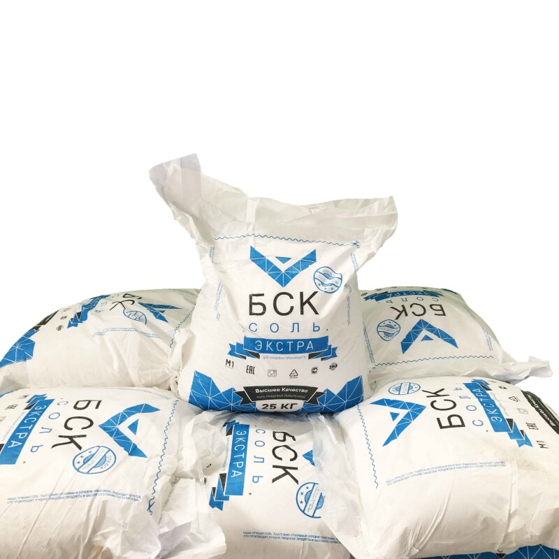 Соль пищевая Экстра 25 кг, ТМ "БСК", без противослеживающей добавки (БСК)