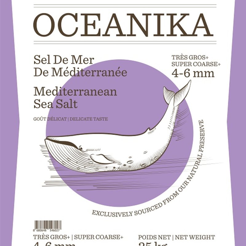 Соль Морская ТМ "OCEANIKA (FR) SEL DE MER", пищевая, натуральная, 25 кг, очень крупная (4-6), помол 4 (Импортная, SelDeMer)
