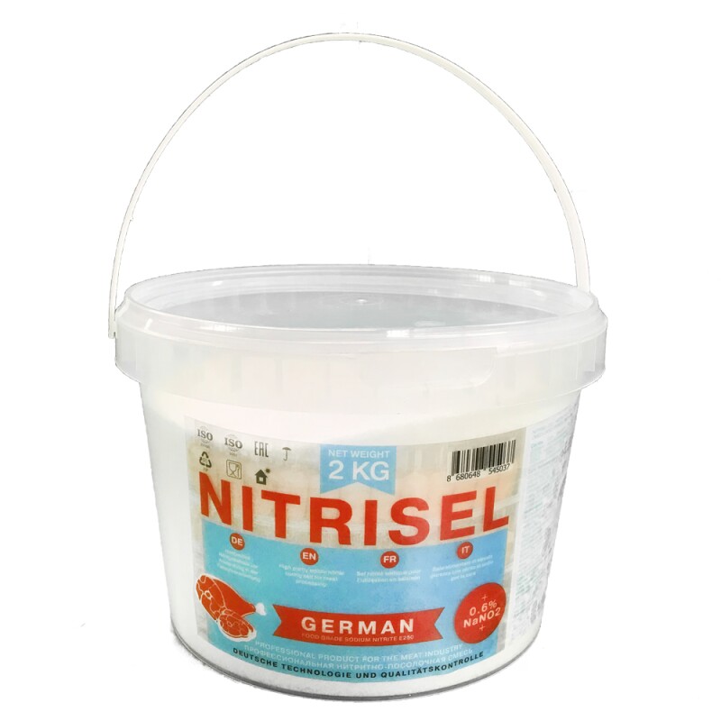Соль нитритная экстра, нитритно-посолочная смесь,  2 кг, ТМ "NITRISEL", NaN02 0.6%, напыление, профессиональная (Импортная, NITRISEL GMBH). Упаковано на заводе.