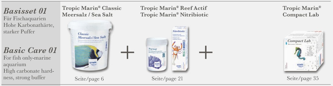 Tropic Marin для аквариума схема обслуживания 1 на основе sea salt classic