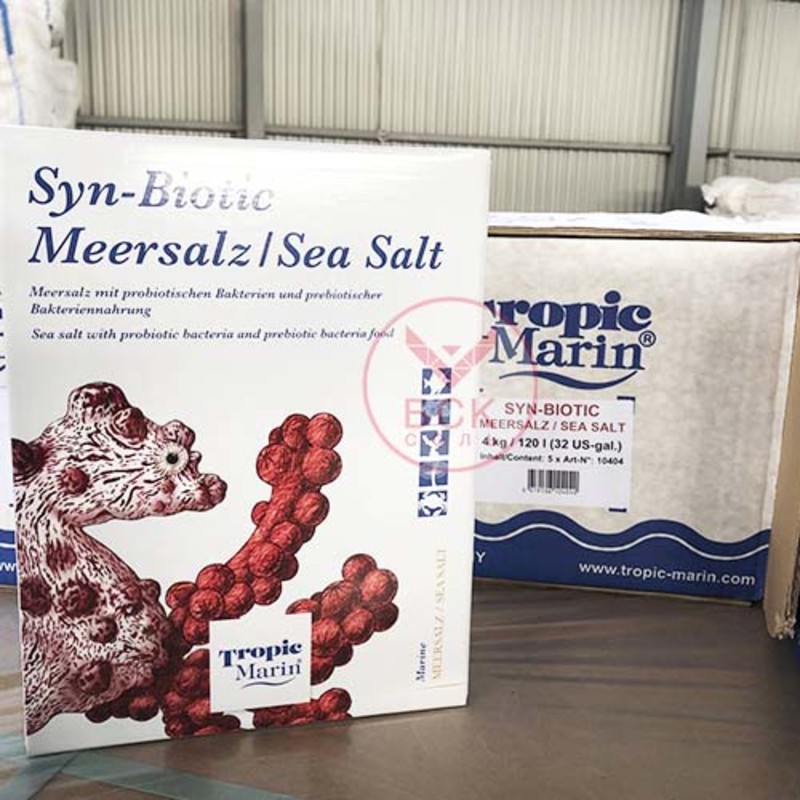 Морская соль Tropic Marin Syn-Biotic, смесь компонентов для Аквариумов и Океанариумов, 4 кг коробка, на 120 литров (Германия)