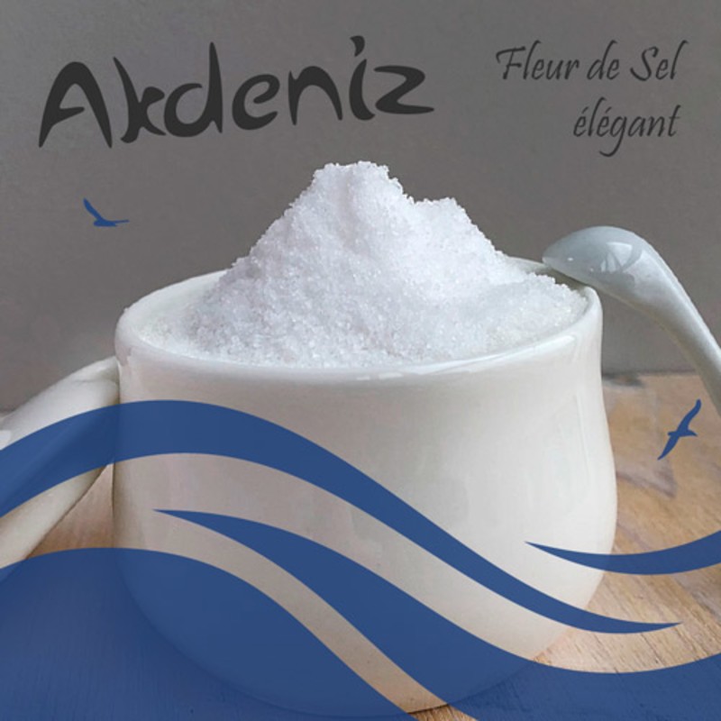 AKDENIZ® Fleur De Sel (Флер де Сель) Морская соль, премиум, ручной сбор, мелкая гранула, HORECA (1 кг)