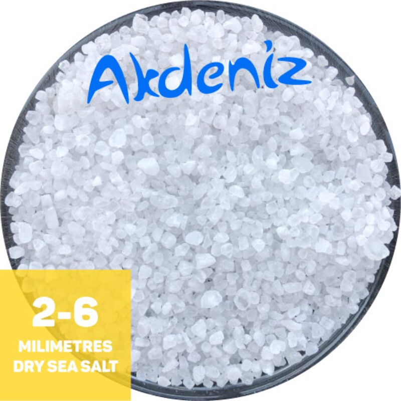 AKDENIZ®, соль пищевая морская, микс: средне-крупная (2,0 мм — 6,0 мм), 50 кг.