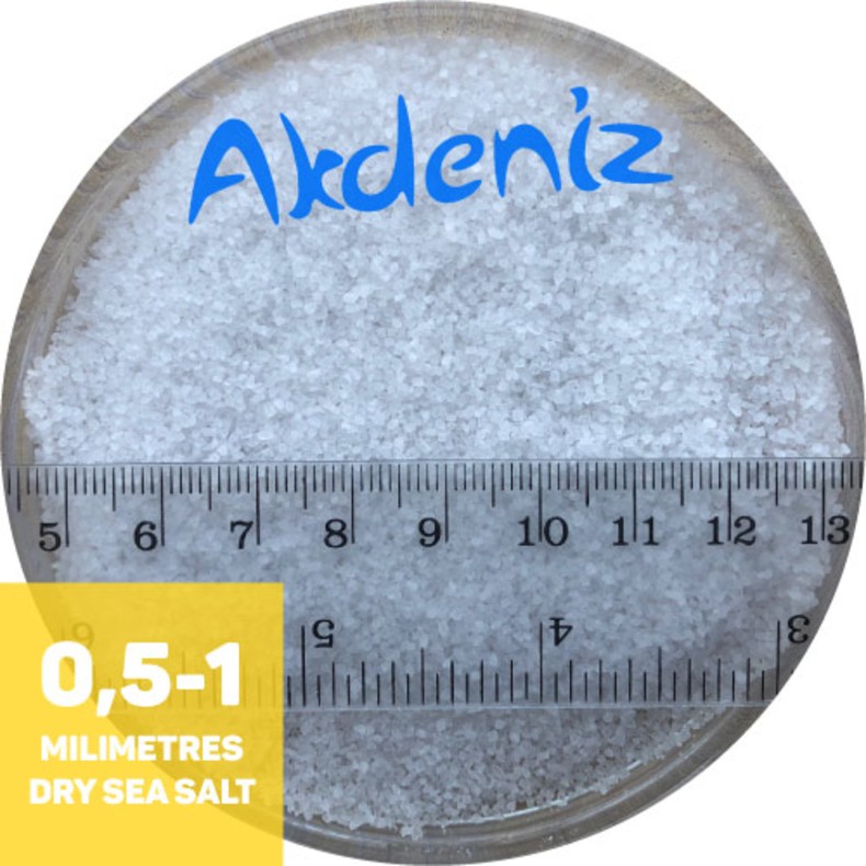 AKDENIZ®, соль пищевая морская, мелкая (0,5 мм — 1 мм), 25 кг.