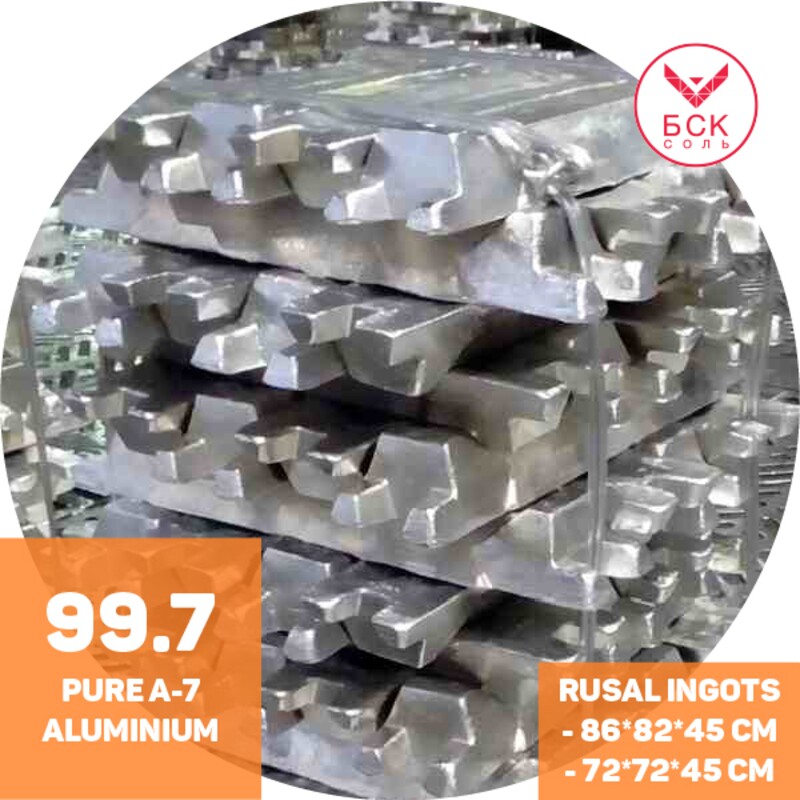 Алюминий в чушках 99.7% А-7 | Aluminium ingots A-7