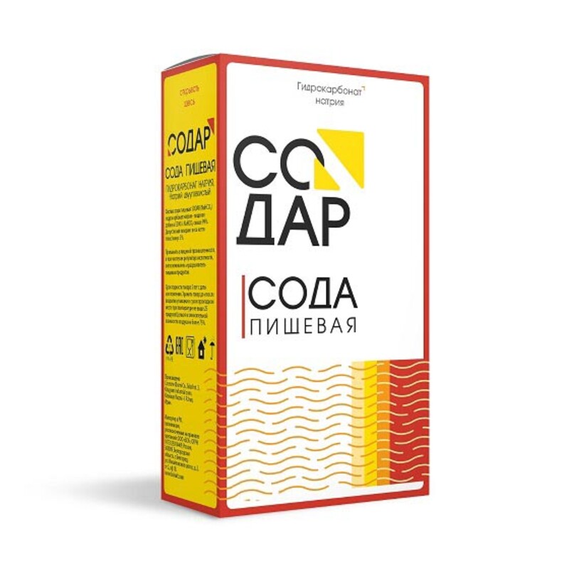 SODAR®, сода пищевая (гидрокарбонат натрия) в пачке, 500 гр.
