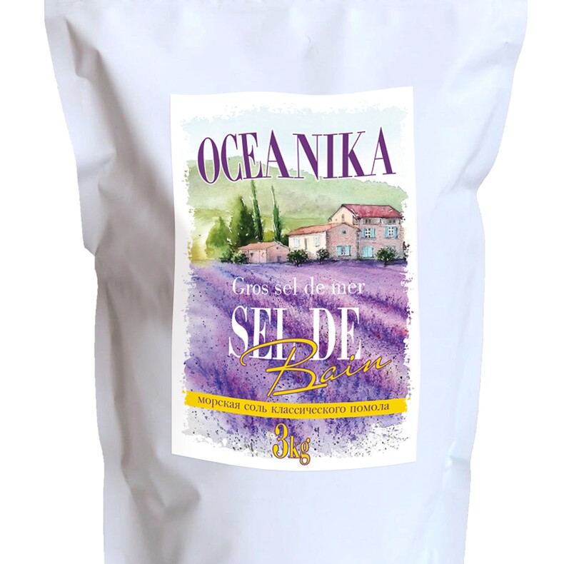 Соль специальная для ванн, природная морская соль, классическая гранула, OCEANIKA (Океаника), пачка 3 кг.