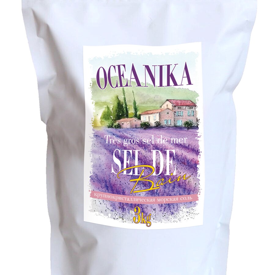 Соль специальная для ванн, природная морская соль, крупная гранула, OCEANIKA  (Океаника), пачка 3 кг.