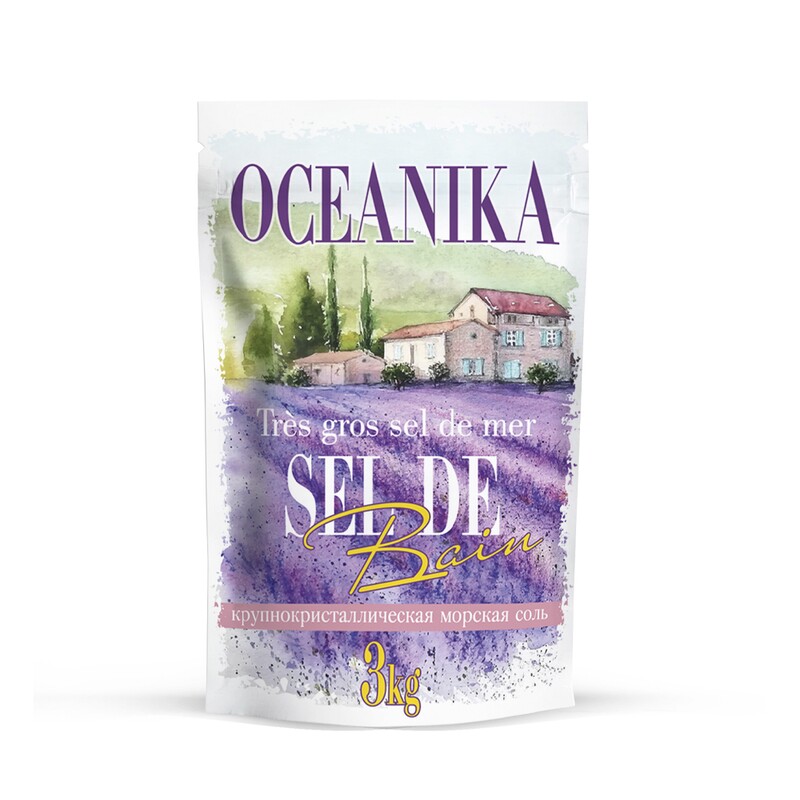 Соль специальная для ванн, природная морская соль, крупная гранула, OCEANIKA  (Океаника), пачка 3 кг.