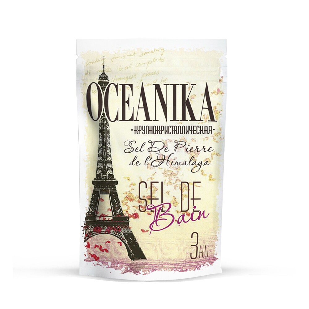 Соль специальная для ванн, розовая гималайская, крупная гранула, OCEANIKA (Океаника), пачка 3 кг.