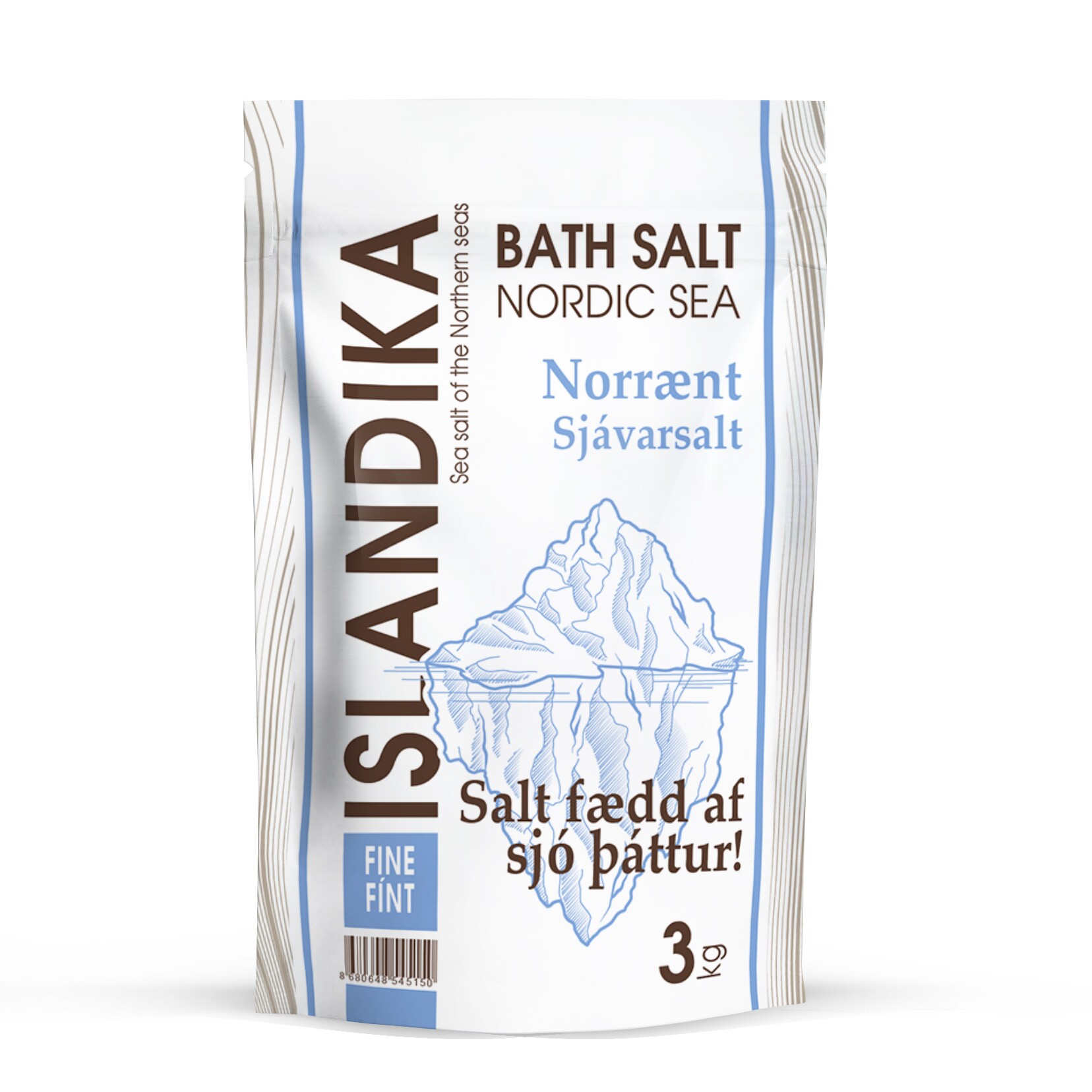 Соль специальная для ванн, природная морская соль, мелкая гранула, ISLANDIKA (Исландика), пачка 3 кг.