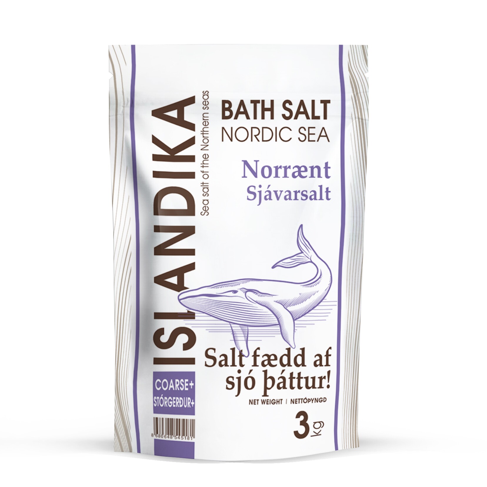 Соль специальная для ванн, природная морская соль, крупная гранула, ISLANDIKA (Исландика), пачка 3 кг.