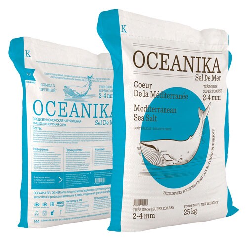 Соль Морская ТМ "OCEANIKA (FR) SEL DE MER", пищевая, натуральная, 25 кг, крупная (2-4), помол 3 (Импортная, SelDeMer)