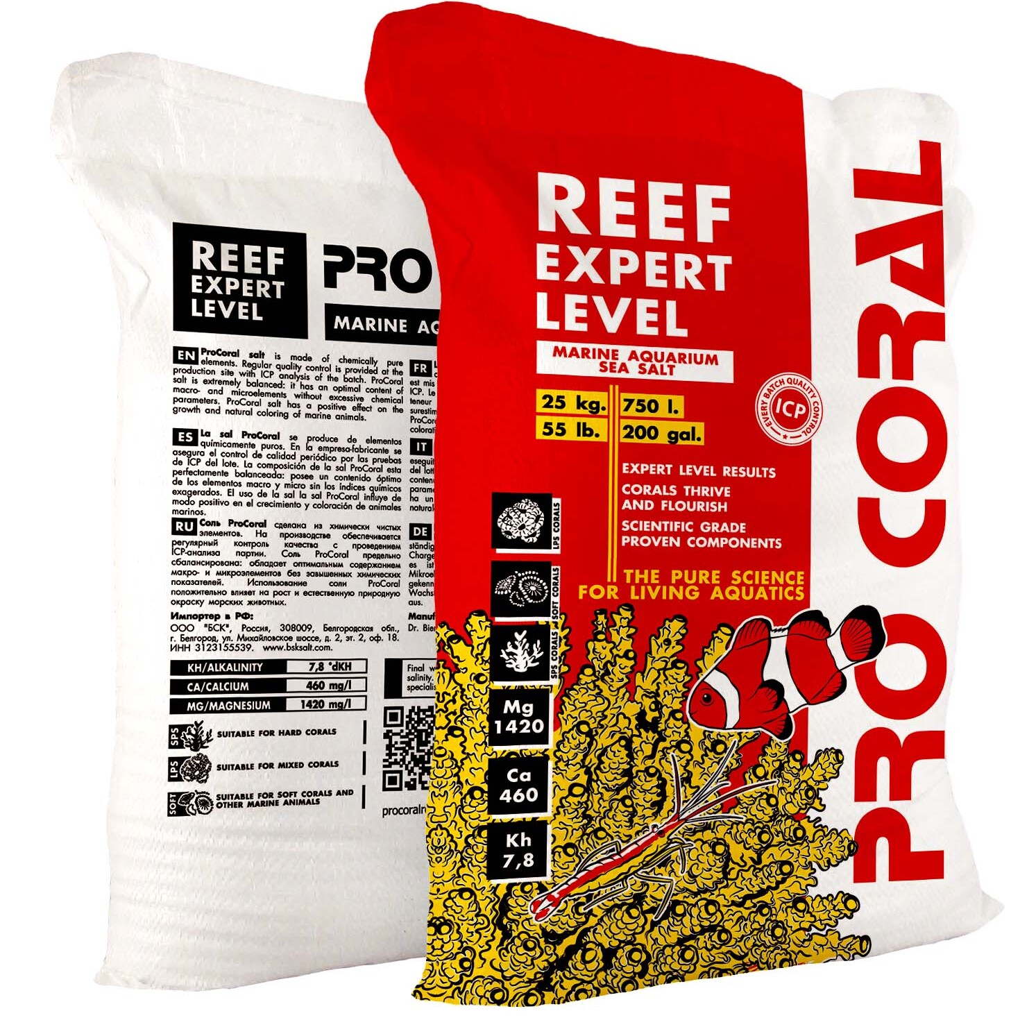 Морская соль ProCoral Reef Expert, смесь компонентов для Аквариумов и Океанариумов, 25 кг мешок, на 750 литров (Германия)