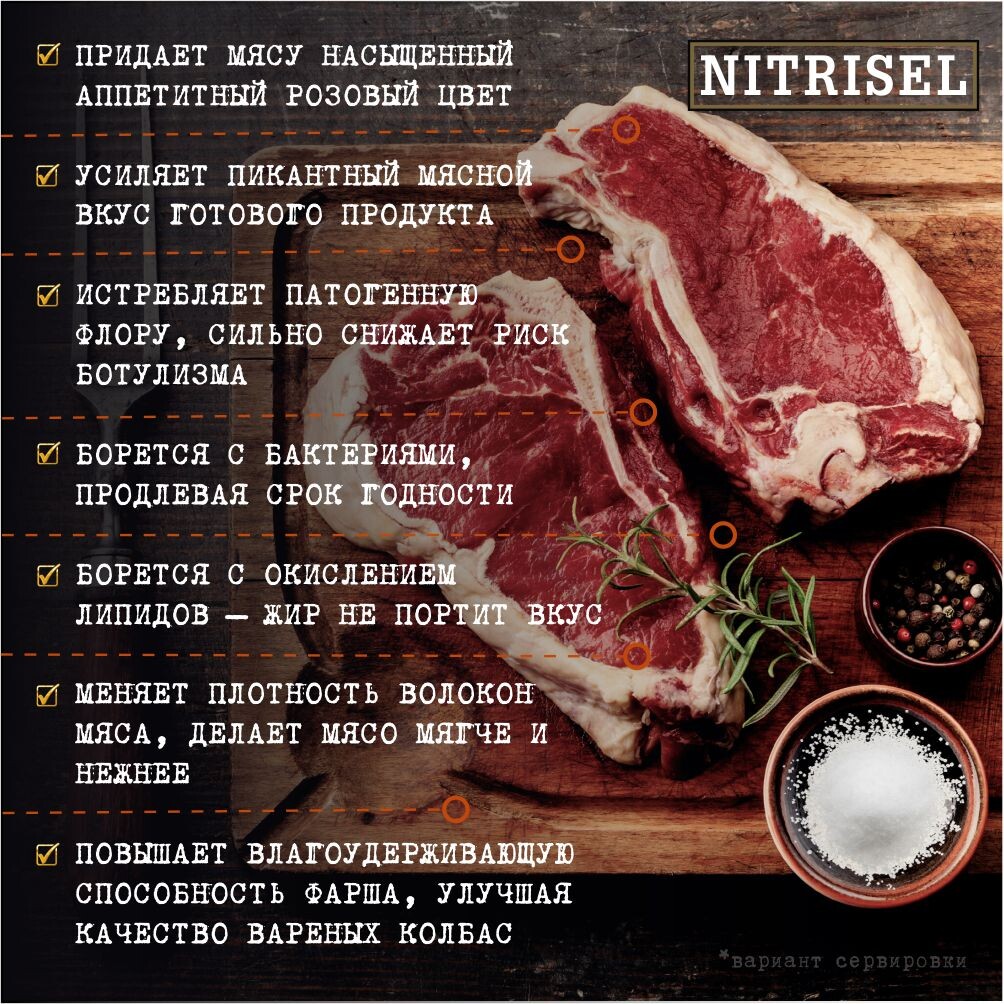 Нитритная соль NITRISEL 0,6%, нитритно-посолочная смесь  3 кг, напыление, профессиональная (NITRISEL GMBH)